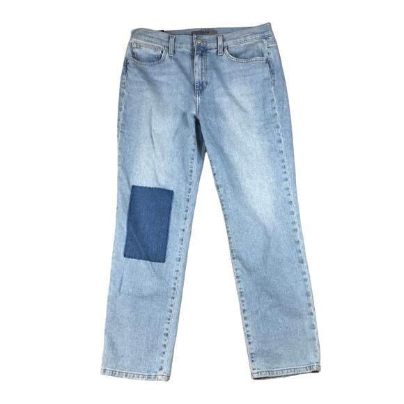 JOES JEANS Jean Lara Mid Rise Straight Ankle Denim Jeans Size 30 NWT Patchwork - Picture 1 of 6
